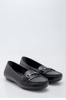 Women's Black Buckle Casual Loafer | Derimod