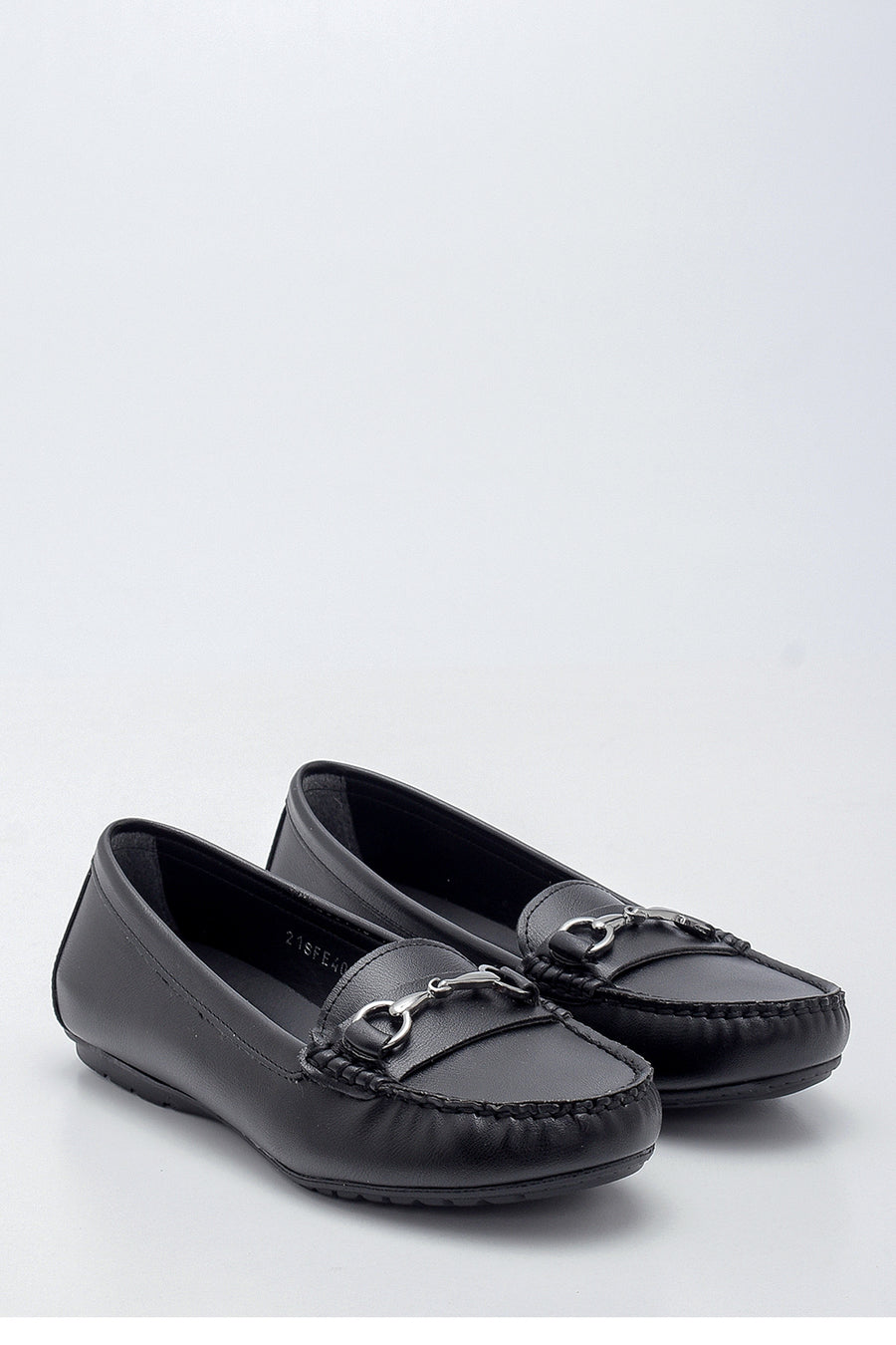 Women's Black Buckle Casual Loafer