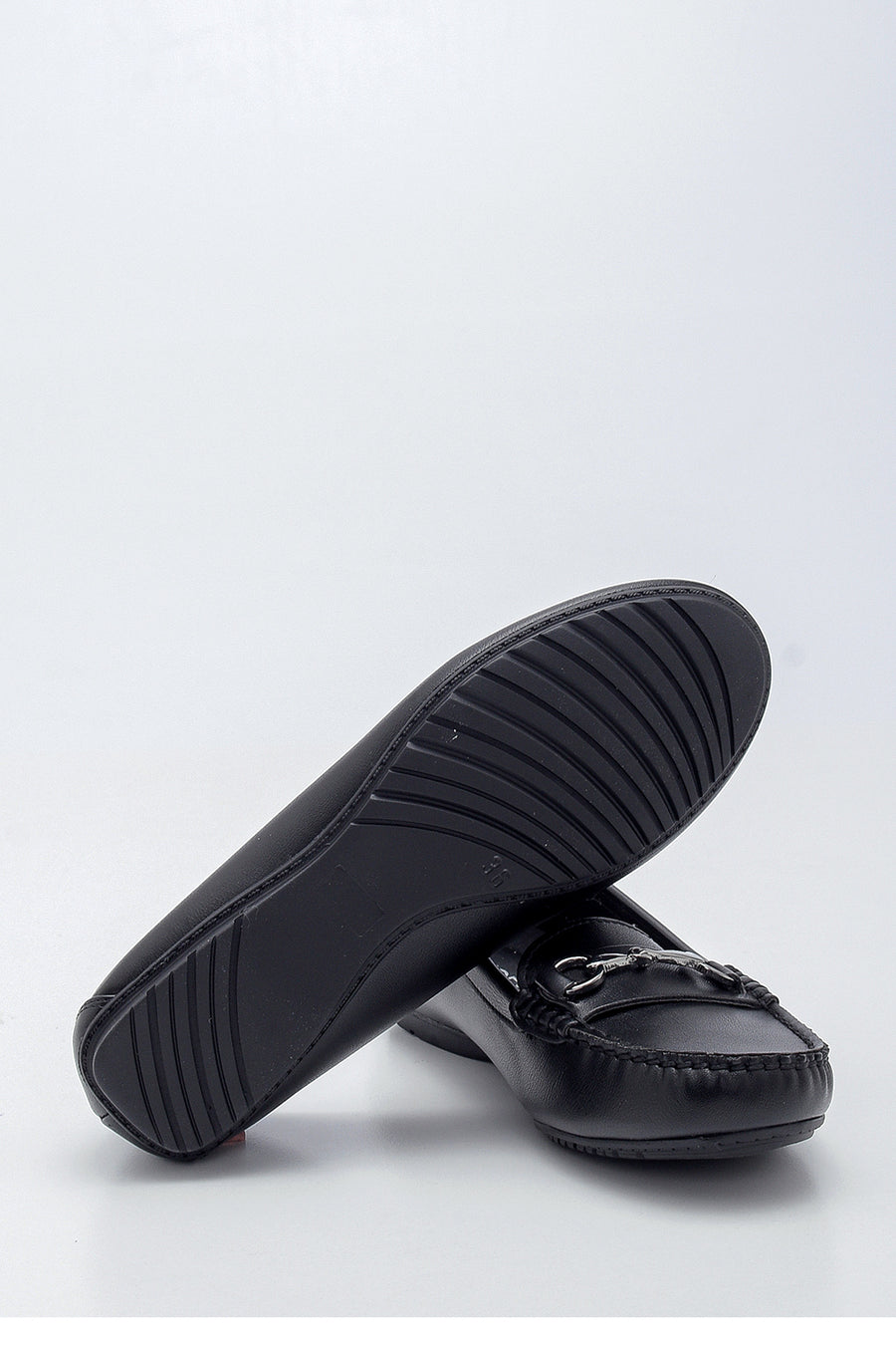 Women's Black Buckle Casual Loafer