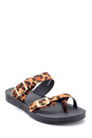 Women's Leopard Patterned Casual Slippers | Derimod