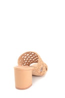 Women's Knitted Detailed Heeled Slippers | Derimod