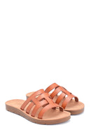Women's Camel Casual Flat Slippers | Derimod