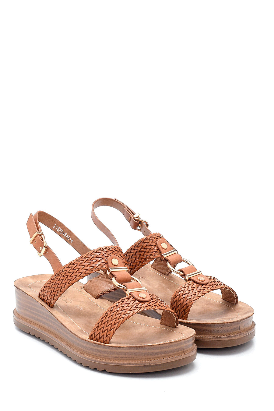 Women's Tan Thick Sole Sandals