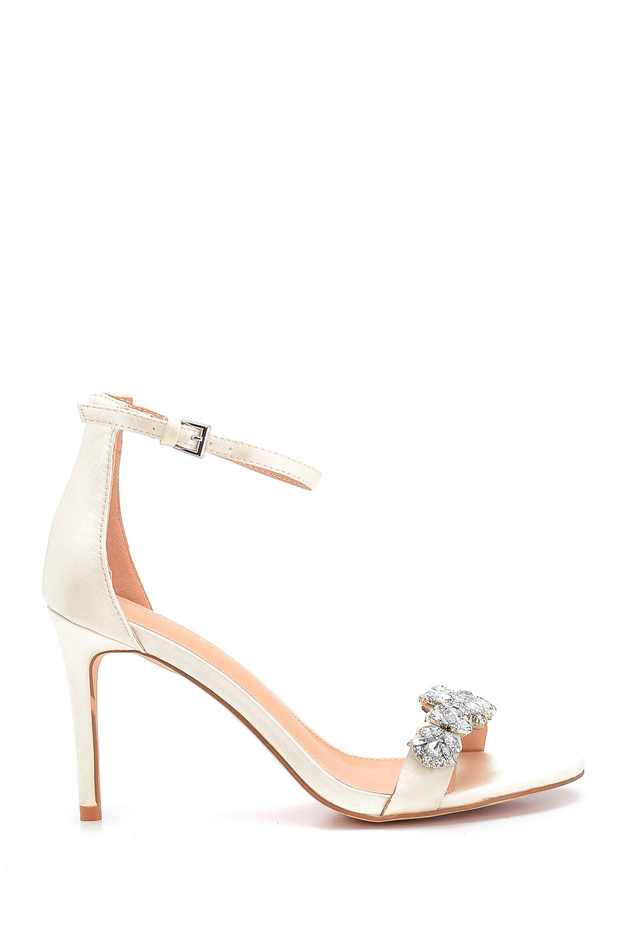 Women's Heeled Stone Detailed Sandals 21SFE49106F | Derimod