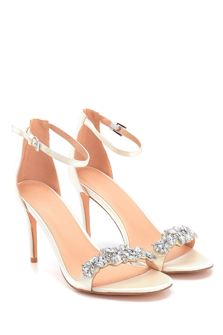 Women's Heeled Stone Detailed Sandals