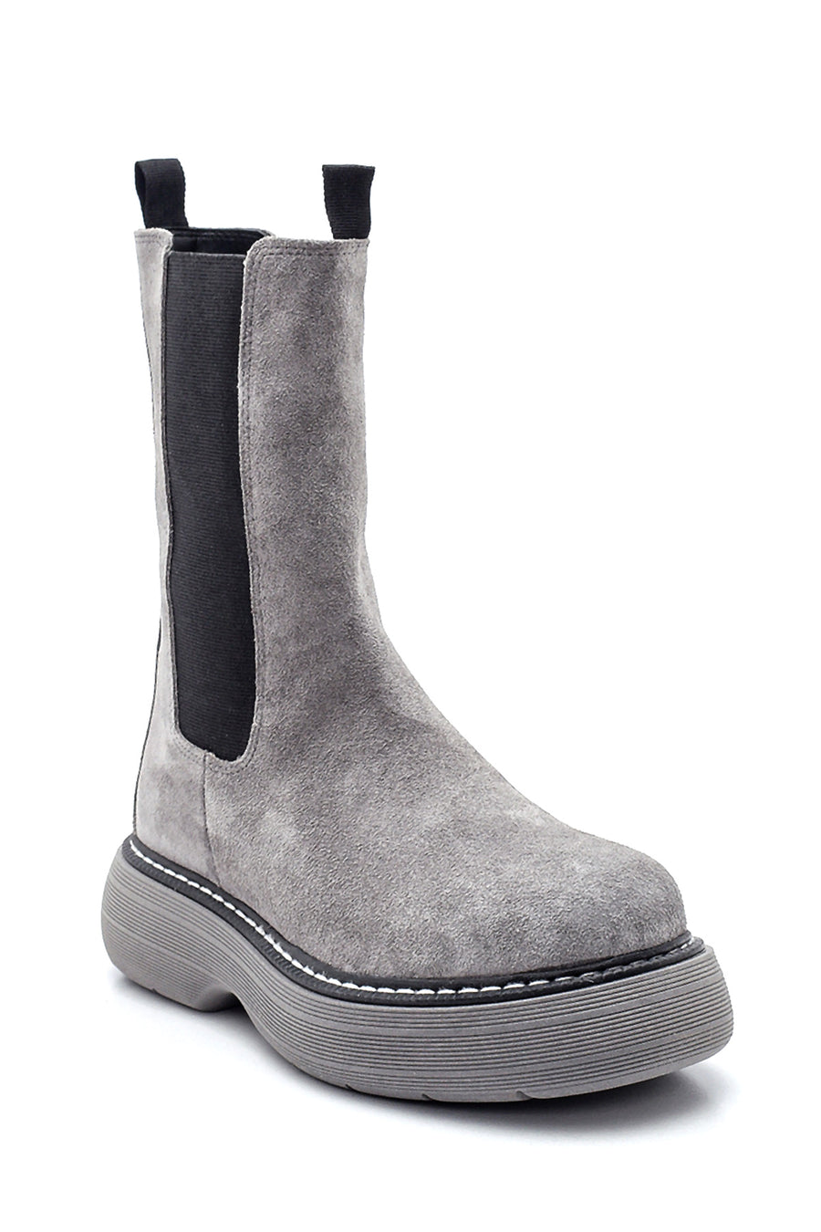 Women's Leather Suede High Sole Chelsea Boots