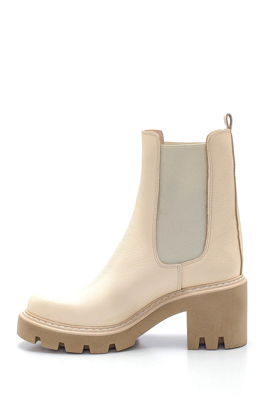 Women's Leather Chelsea Mid-Heel Boots
