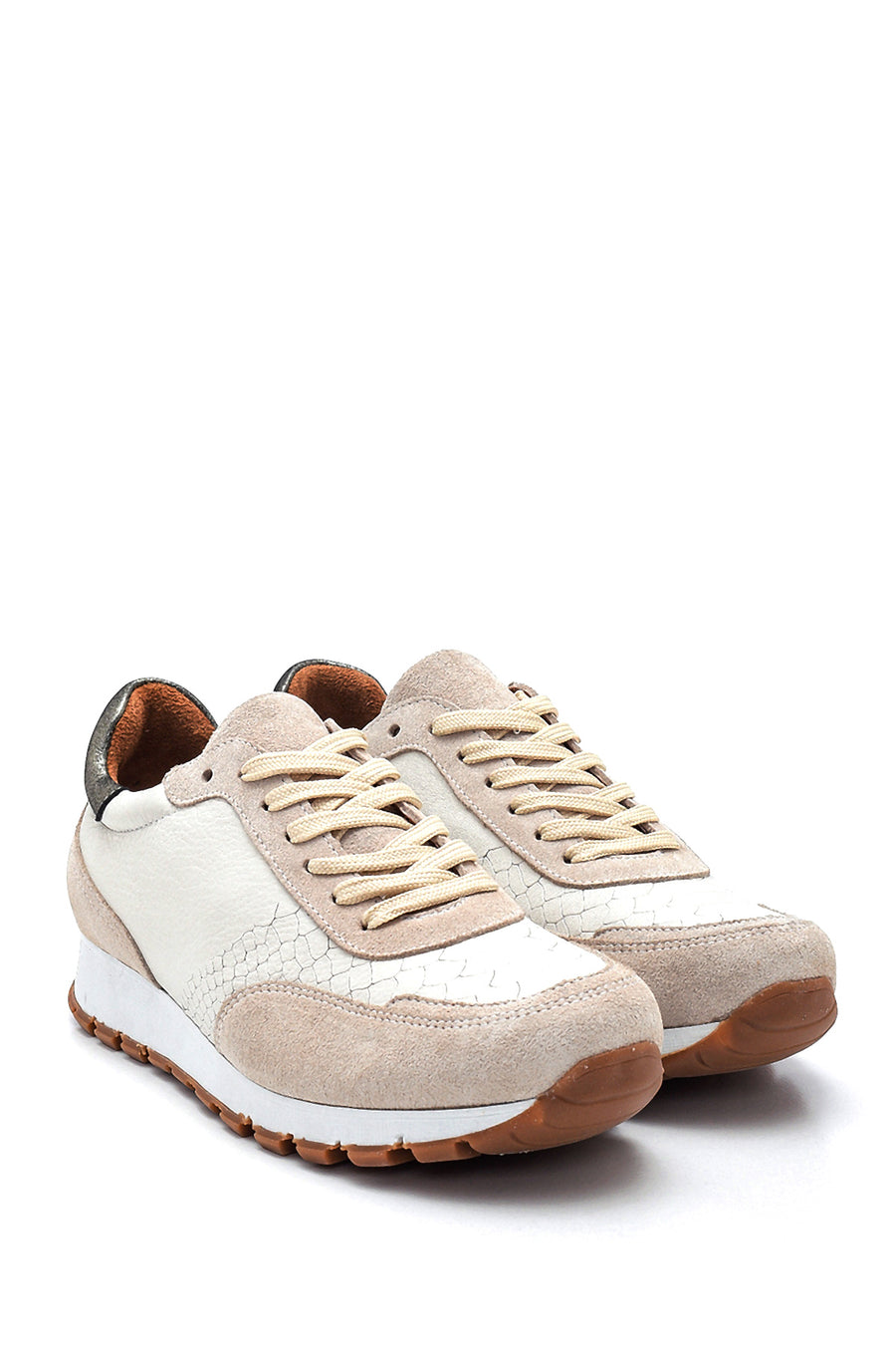 Kadın Deri Desenli Sneaker
