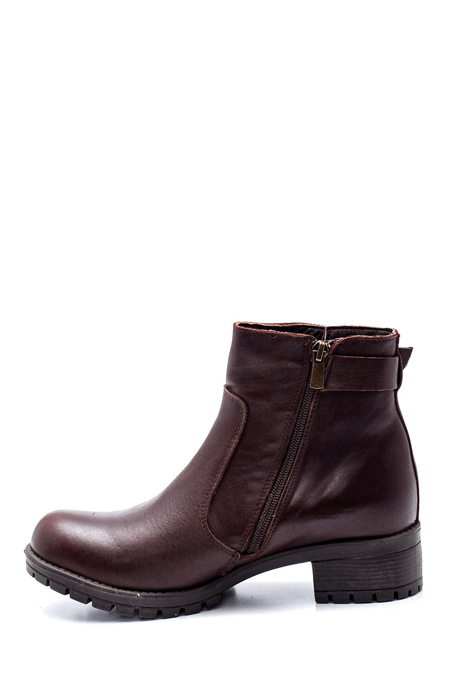 Women's Leather Zipper Boots