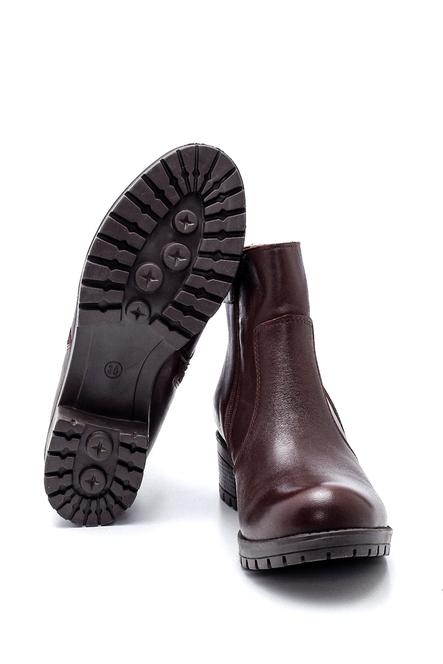 Women's Leather Zipper Boots