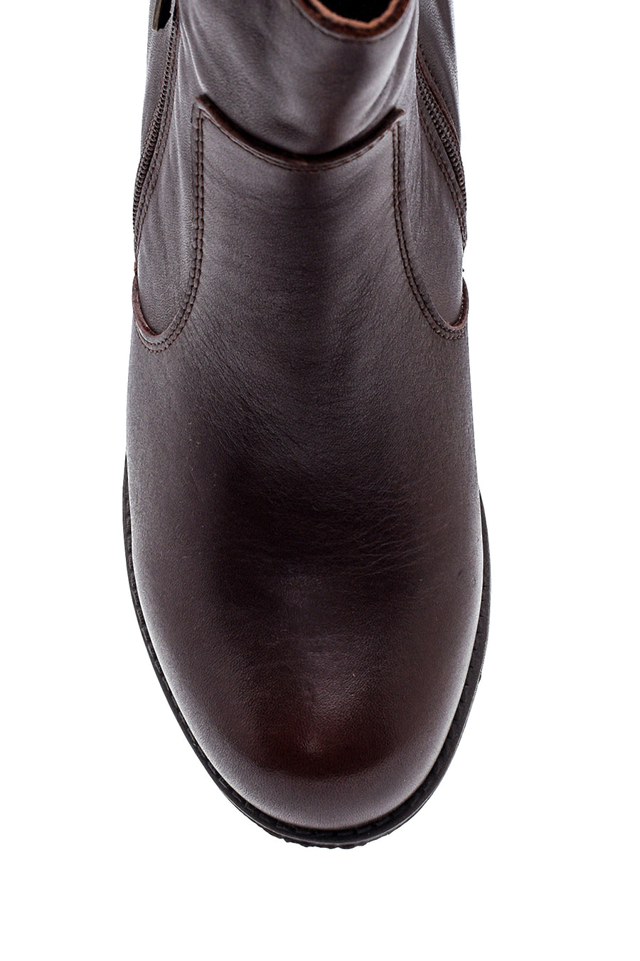 Women's Leather Zipper Boots