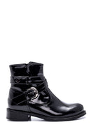 Women's Buckle Detailed Patent Leather Boots | Derimod