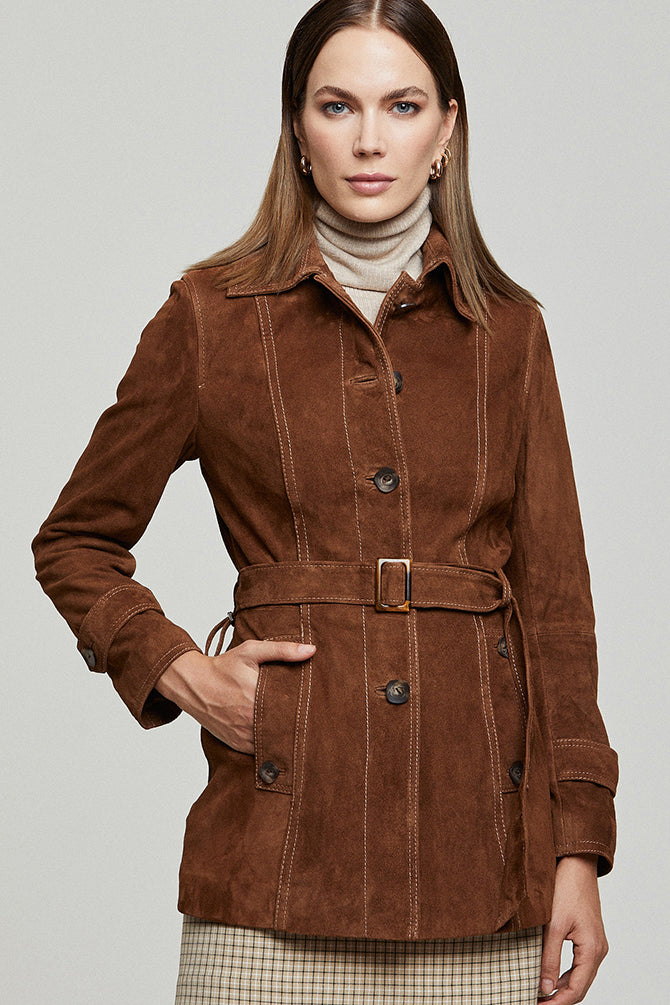 Rosabel Women's Leather Suede Jacket 21WGD592310 | Derimod