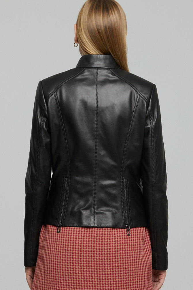 Venice Women's Black Leather Jacket