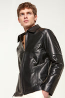 Salah Men's Leather Jacket | Derimod