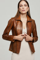 Kristine Women's Leather Jacket | Derimod