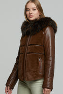 Wendy Women's Leather Jacket | Derimod
