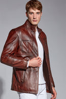 Calvin Men's Leather Coat | Derimod