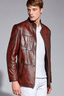 Calvin Men's Leather Coat | Derimod