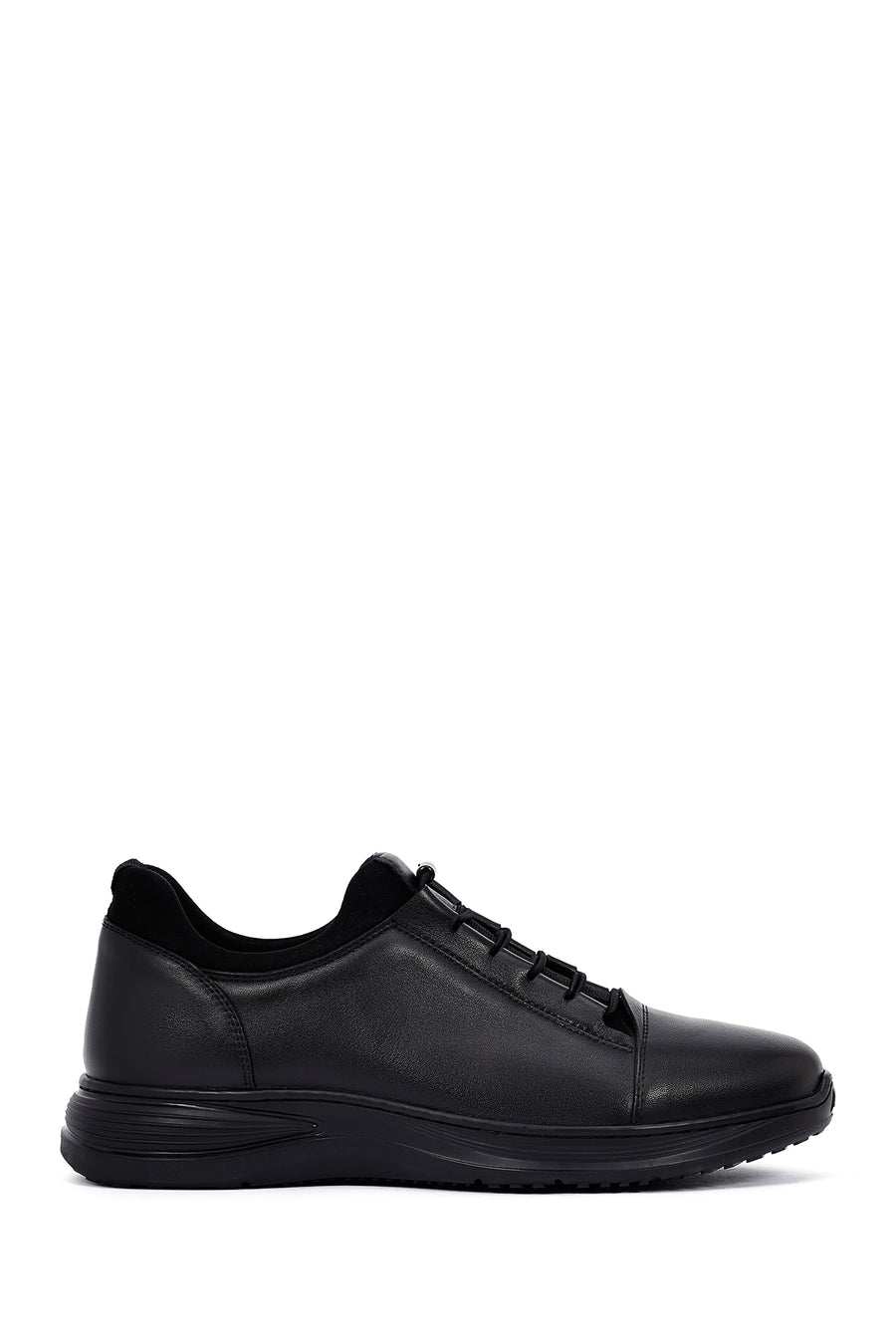 Men's Black Lace-Up Leather Casual Sneakers 25WFD6775FT | Derimod