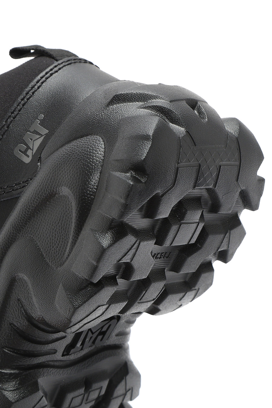 Caterpillar Men's Black Intruder Essential Lace-Up Chunky Sole Leather Sneaker