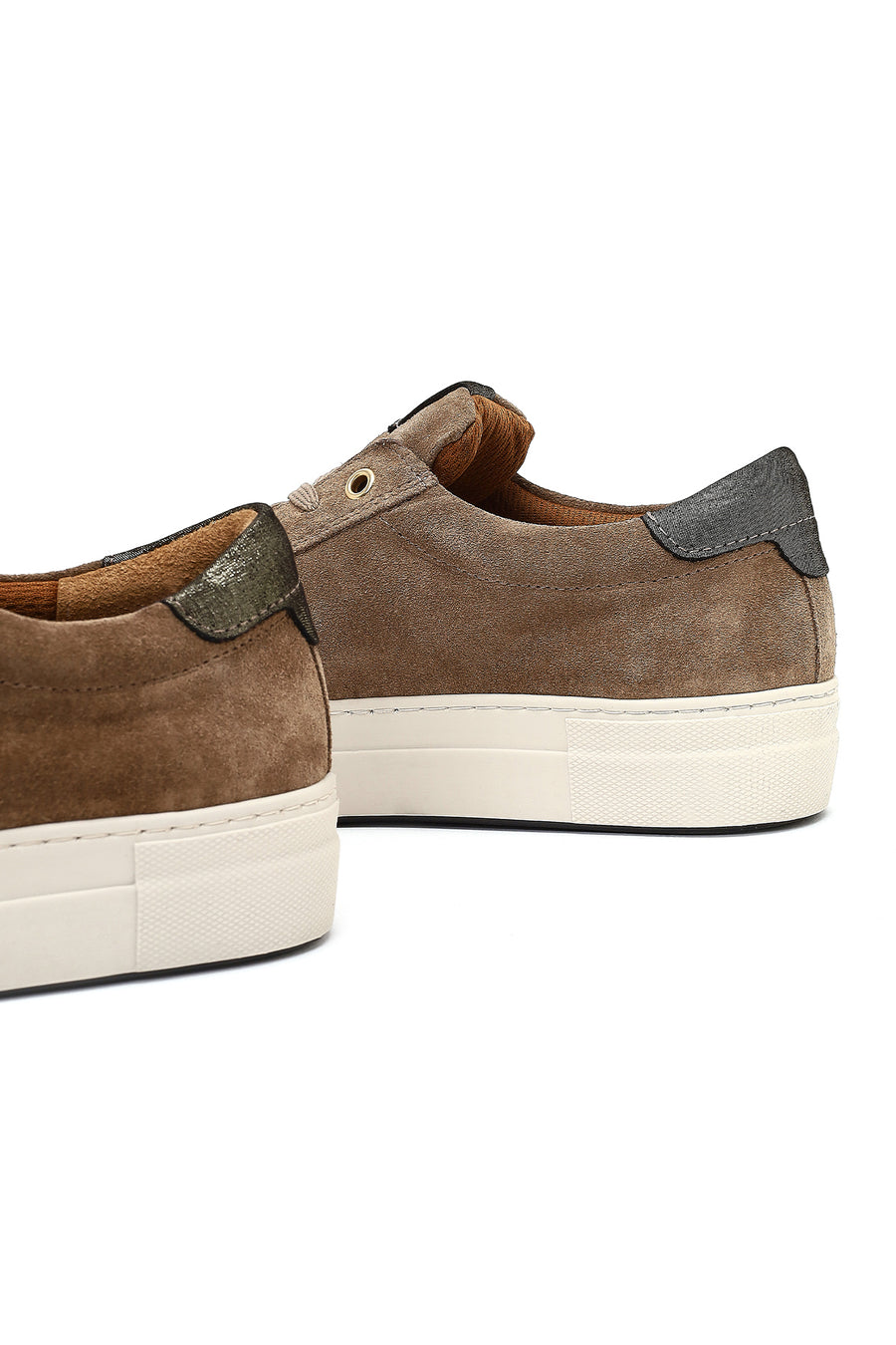 Kadın Bej Bağcıklı Süet Deri Sneaker