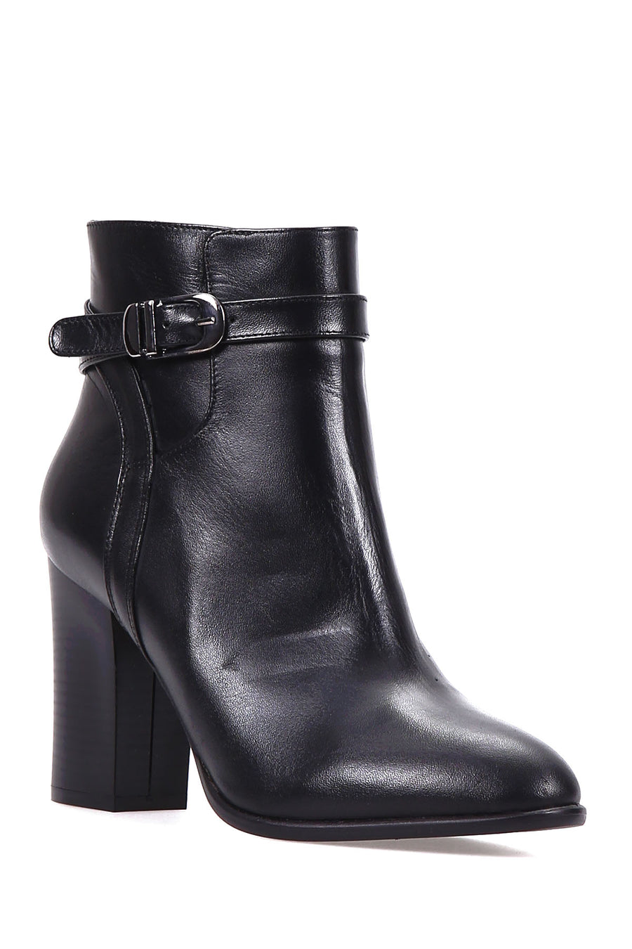 Women's Belt Detailed Leather Boots