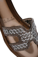 Women's Black Stone Jelly Slippers | Derimod