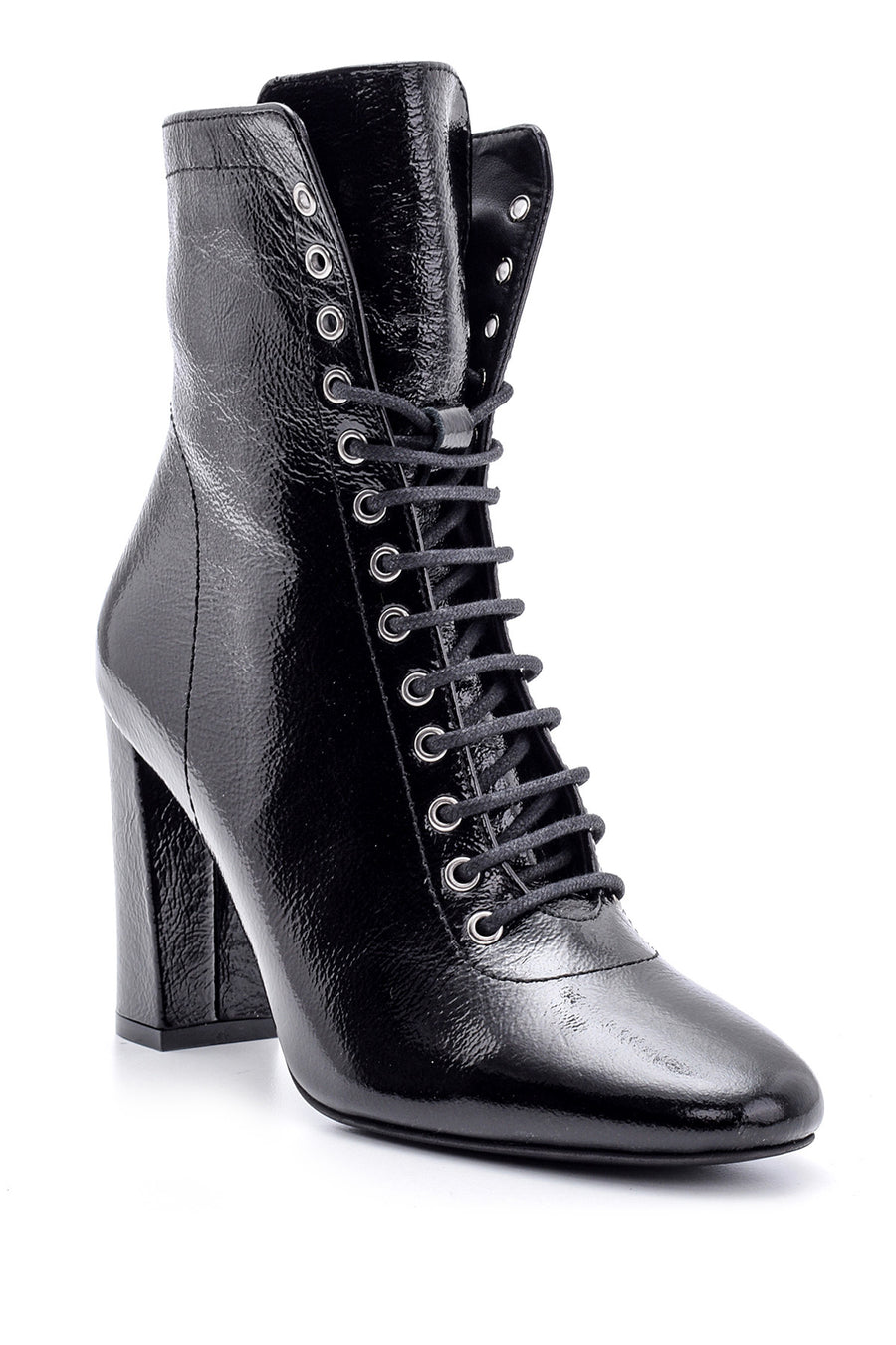 Women's Patent Leather Heeled Boots