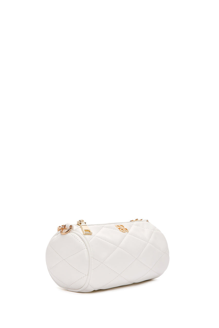 Women's White Long Strap Quilted Crossbody Bag