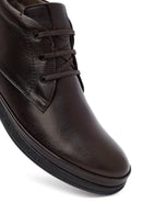 Male Brown Zip Closure Leather Boots | Derimod