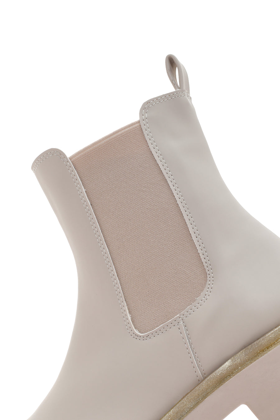 Women's Beige Thick Soled Chelsea Boots