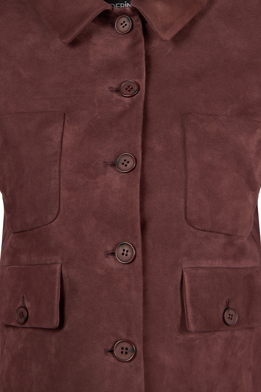 Cassandra Kadın Bordo Slim-Fit Süet Deri Ceket