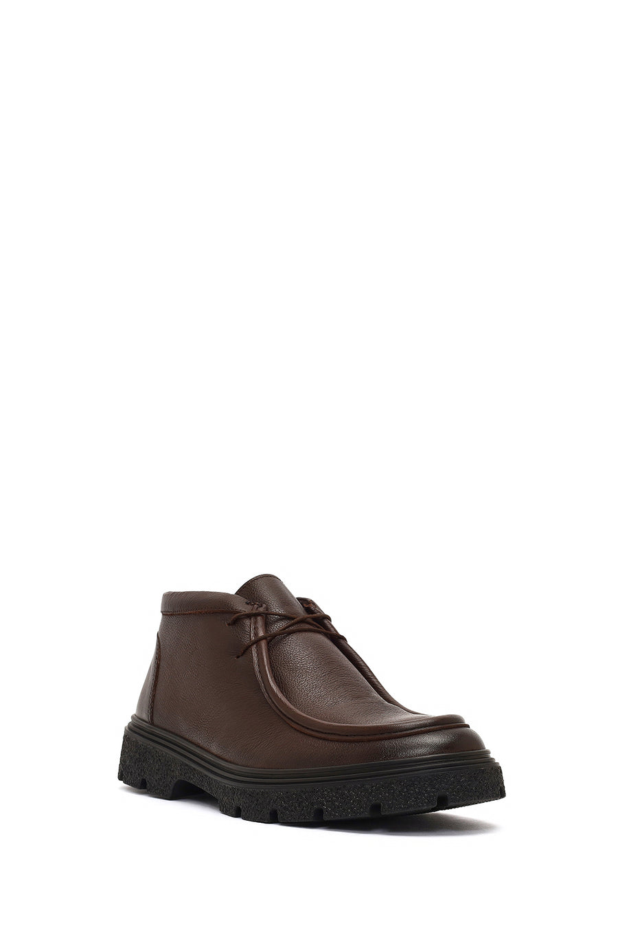 Men's Brown Lace-Up Leather Casual Boot