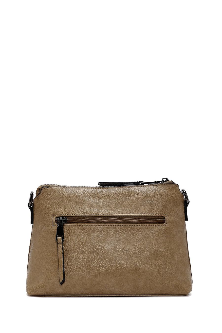 Woman Camel Long-Strap Suede Crossbody Bag