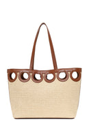 Woman Beige Wicker Shoulder Bag | Derimod