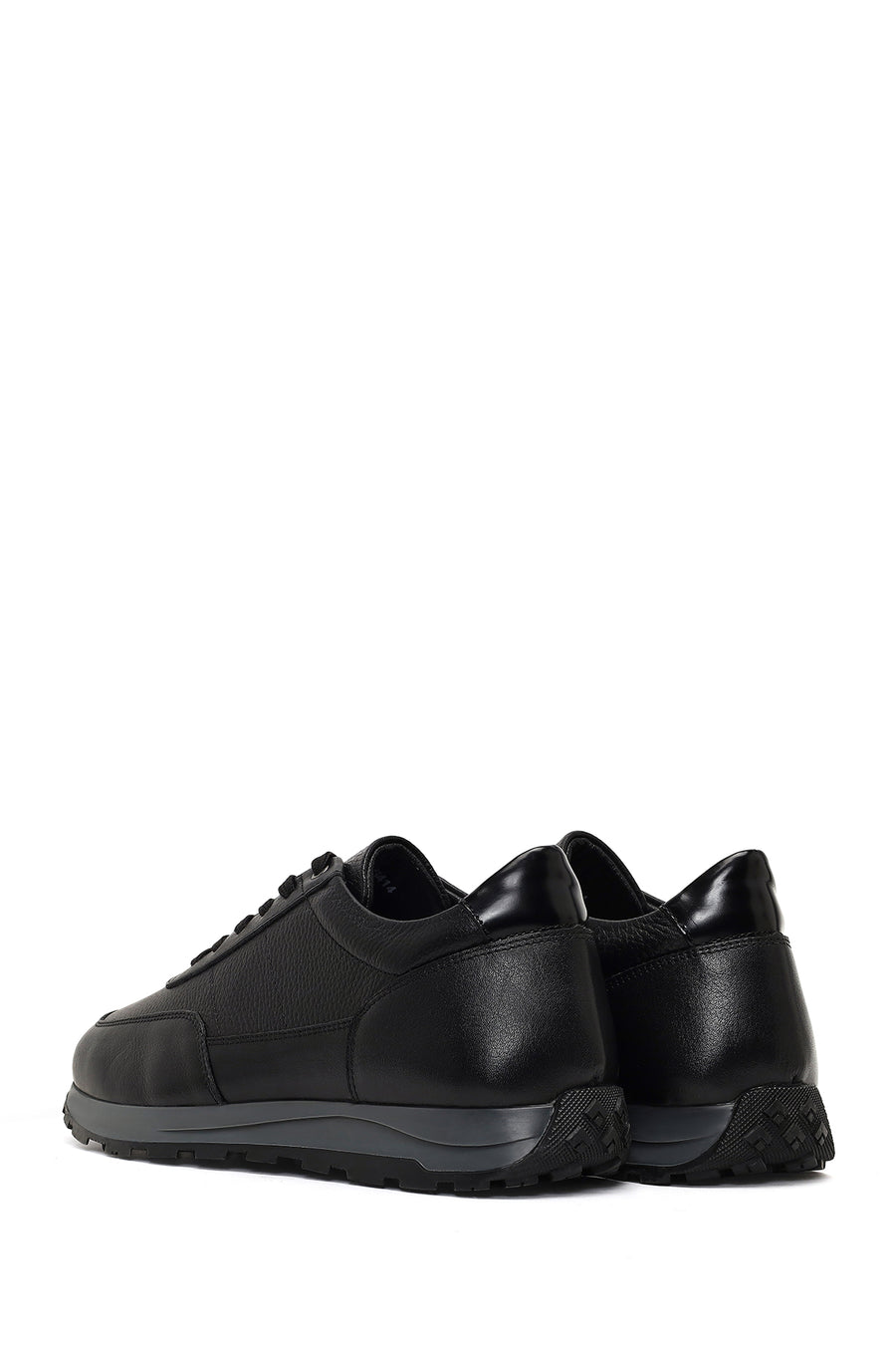 Men's Black Lace-Up Leather Casual Sneaker
