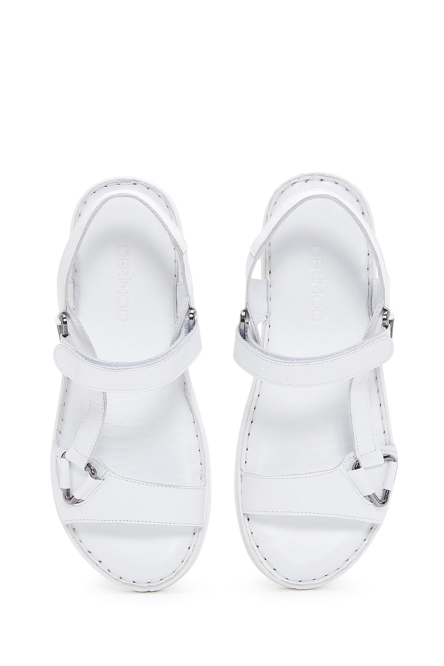 Kadın Beyaz Deri Comfort Sandalet