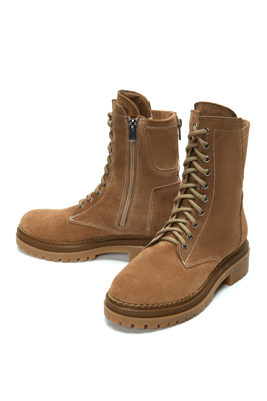 Women's Tan Suede Leather Boots
