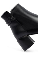 Woman Black Zippered Thick Heel Boots | Derimod