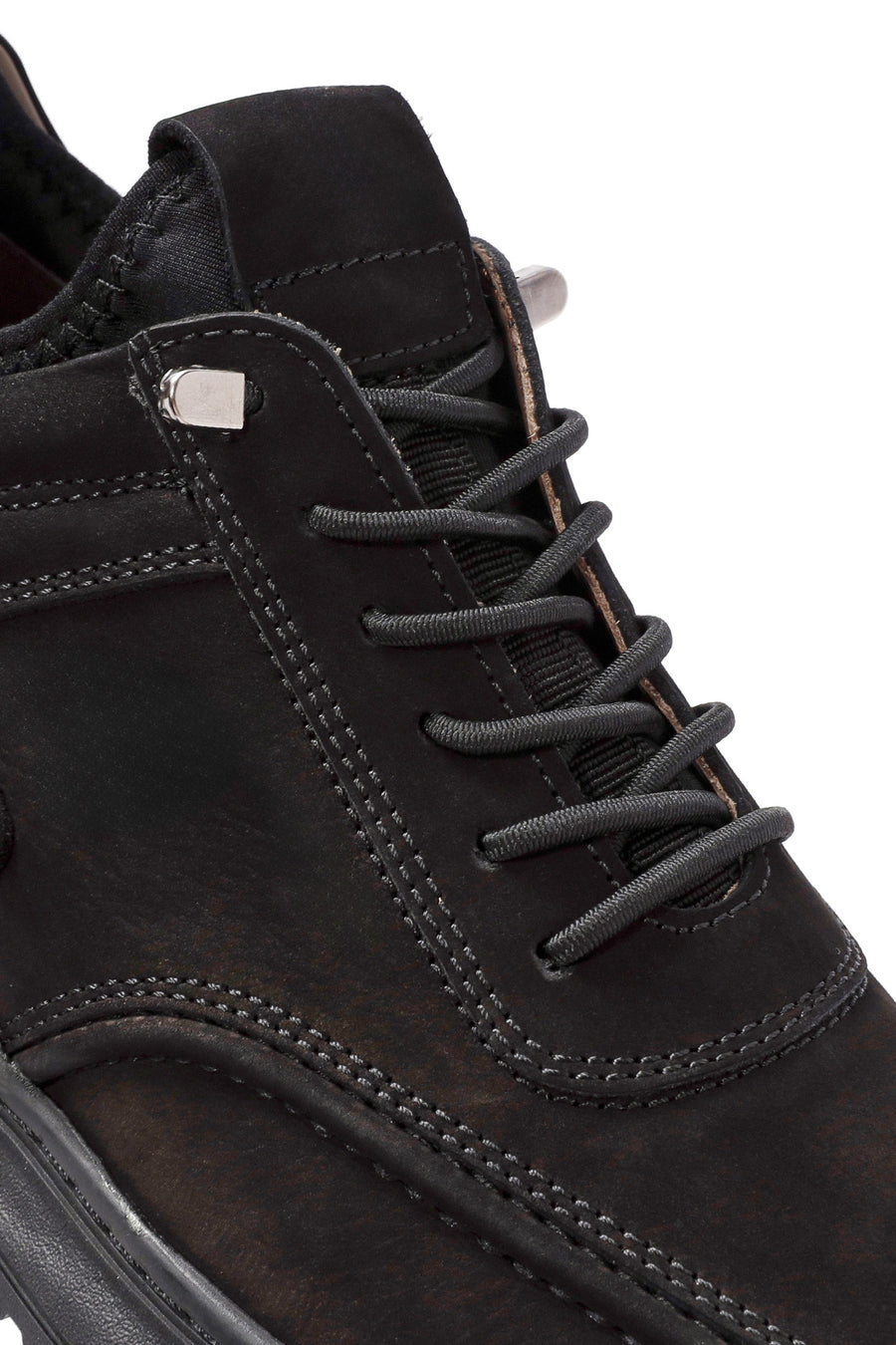 
Men's Black Lace-Up Suede Leather Casual Shoes
