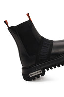 Harley Davidson Woman Black Nefud Thick-Soled Leather Chelsea Boots | Derimod