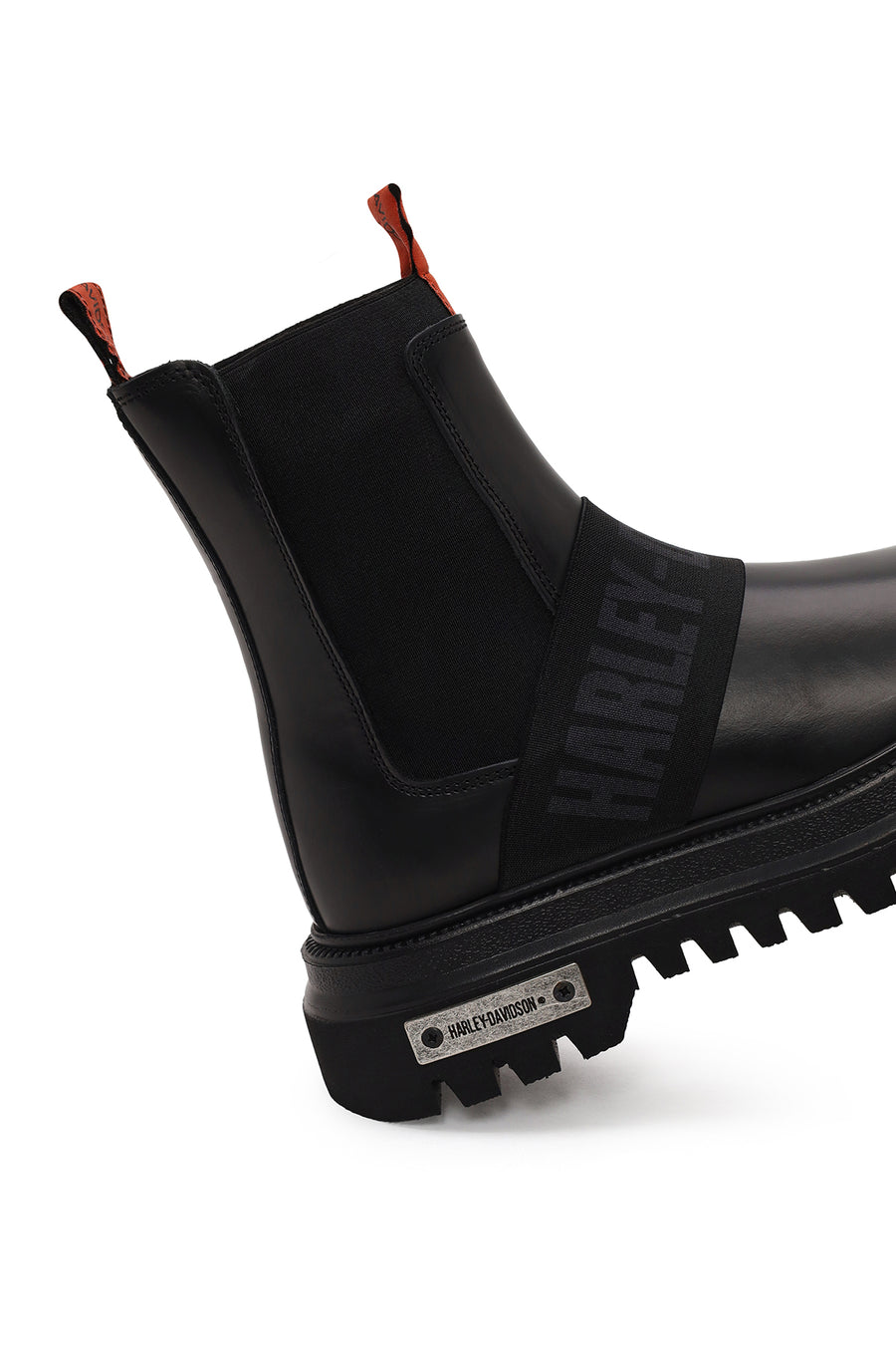 Harley Davidson Woman Black Nefud Thick-Soled Leather Chelsea Boots
