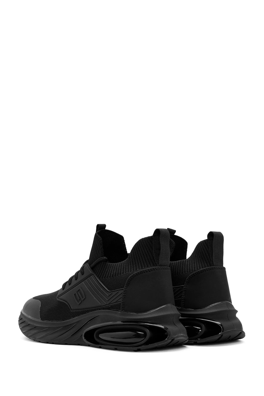Erkek Siyah Bağcıklı Kumaş Sneaker