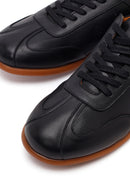 Erkek Siyah Bağcıklı Deri Sneaker | Derimod