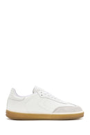 Men's White Lace-up Leather Sneaker | Derimod