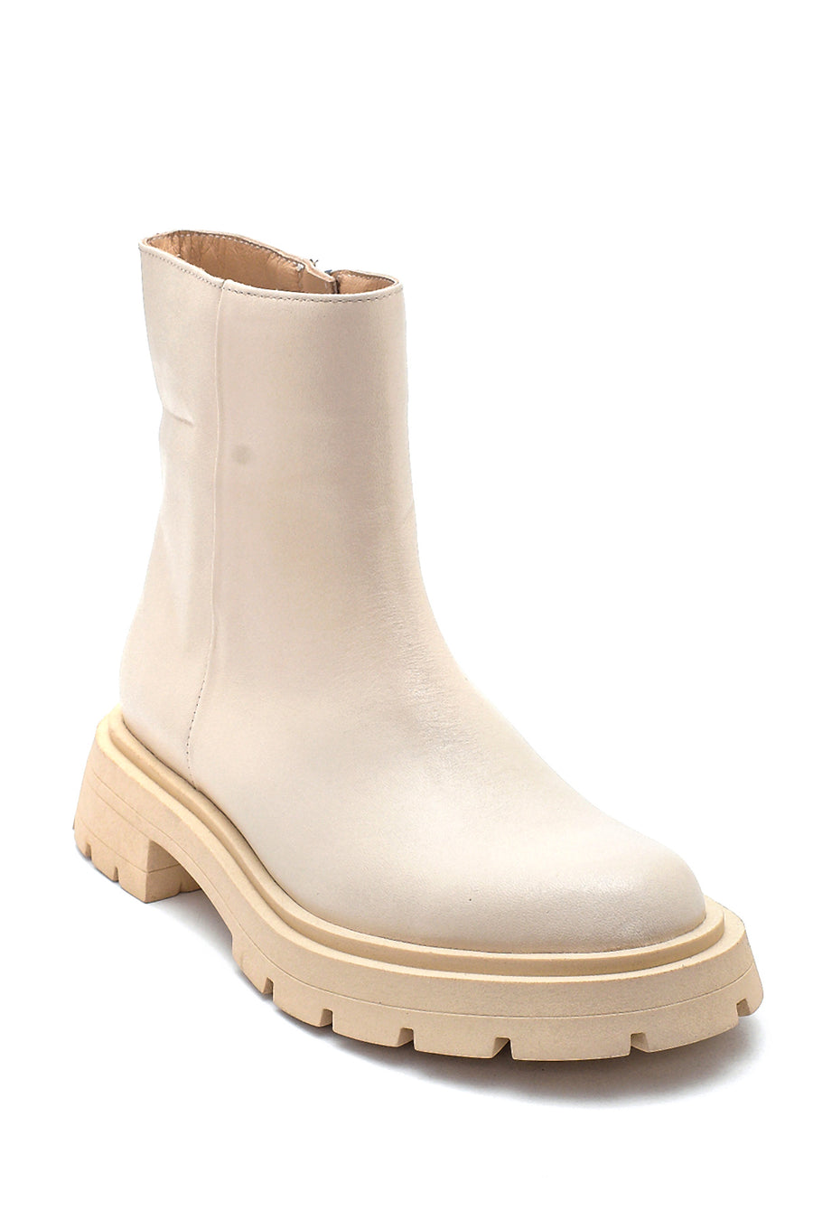 Women's Leather Zipper Boots