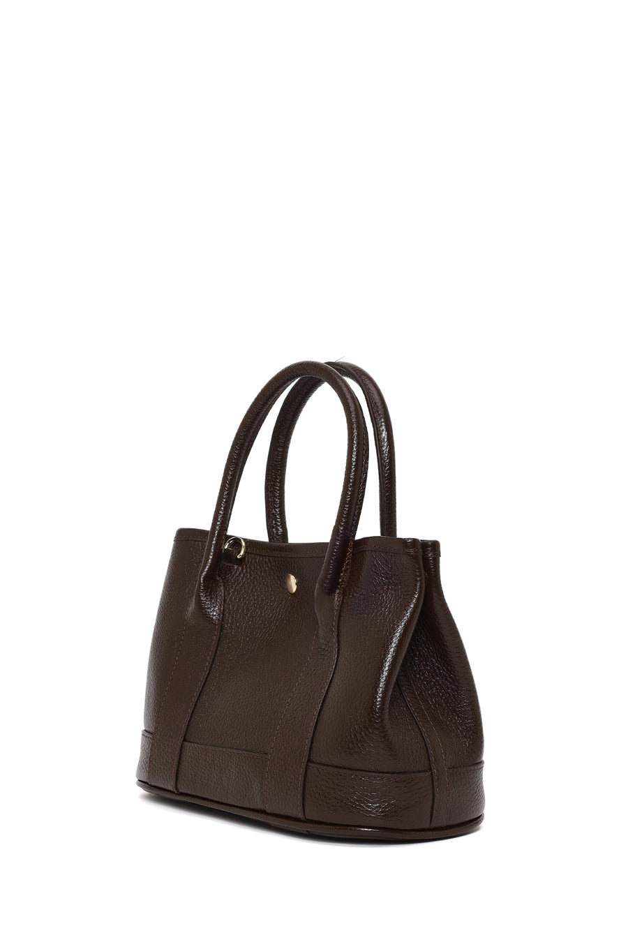 Woman Brown Long-Strap Mini Leather Shoulder Bag