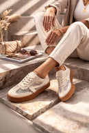 Women's Beige Lace-up Fabric Sneaker | Derimod