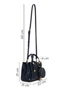 Women's Navy Blue Long Strap Mini Classic Handbag | Derimod